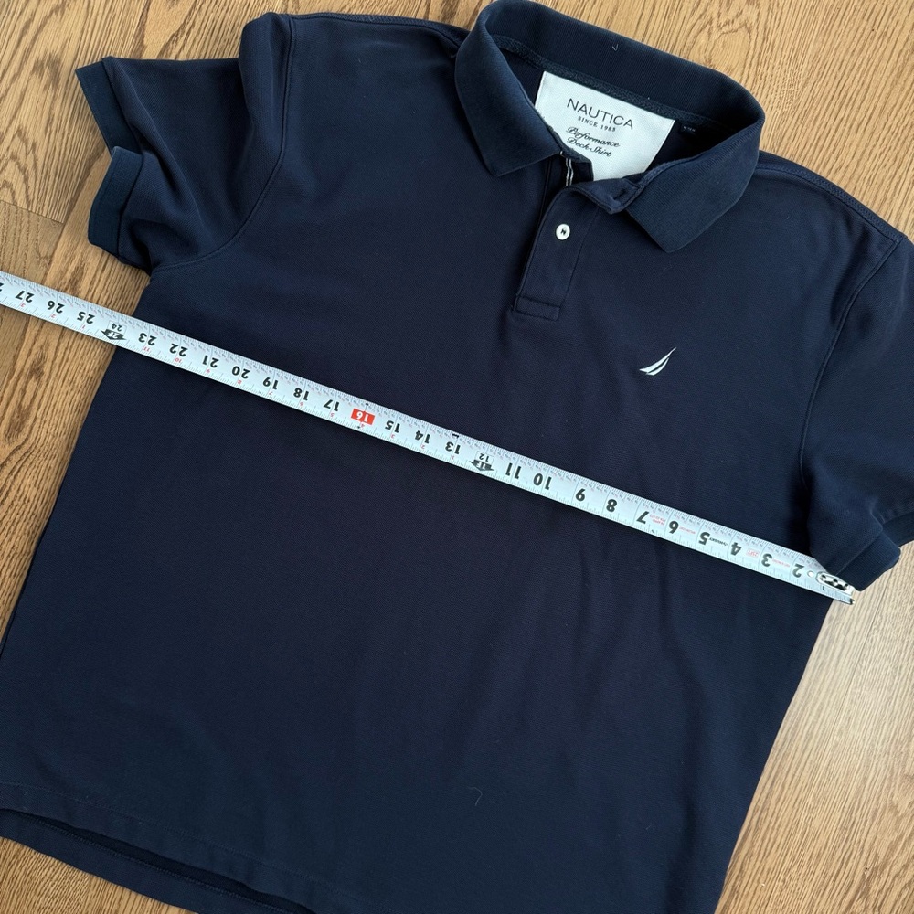 Nautica Navy Short Sleeve Polo with Embroidered Sail - Picture 4 of 5